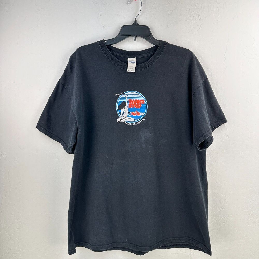 Gildan Ultra Cotton Tee Mens XL Black Blue Parker Strip Racing Arizona Pullover